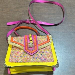 aldo Women's Bag with Pink and Yellow Accents - looks like versace